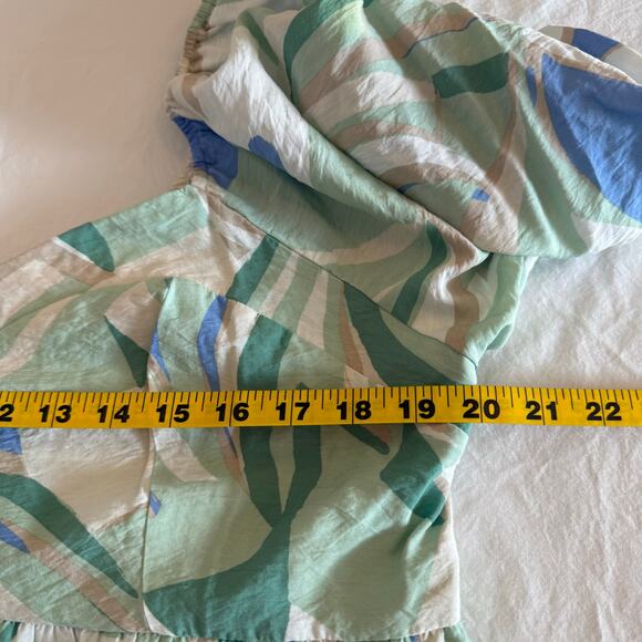 Nine West Mini Babydoll Dress Plus Whimsical Puff Sleeve XXL Spring Geometric - Picture 6 of 8